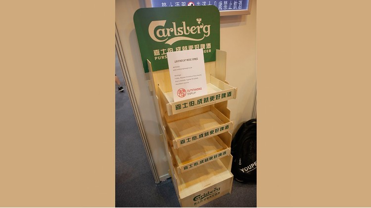 環(huán)保輕便、承重高的輕質木展示架，澳澌汀展示專業(yè)定制